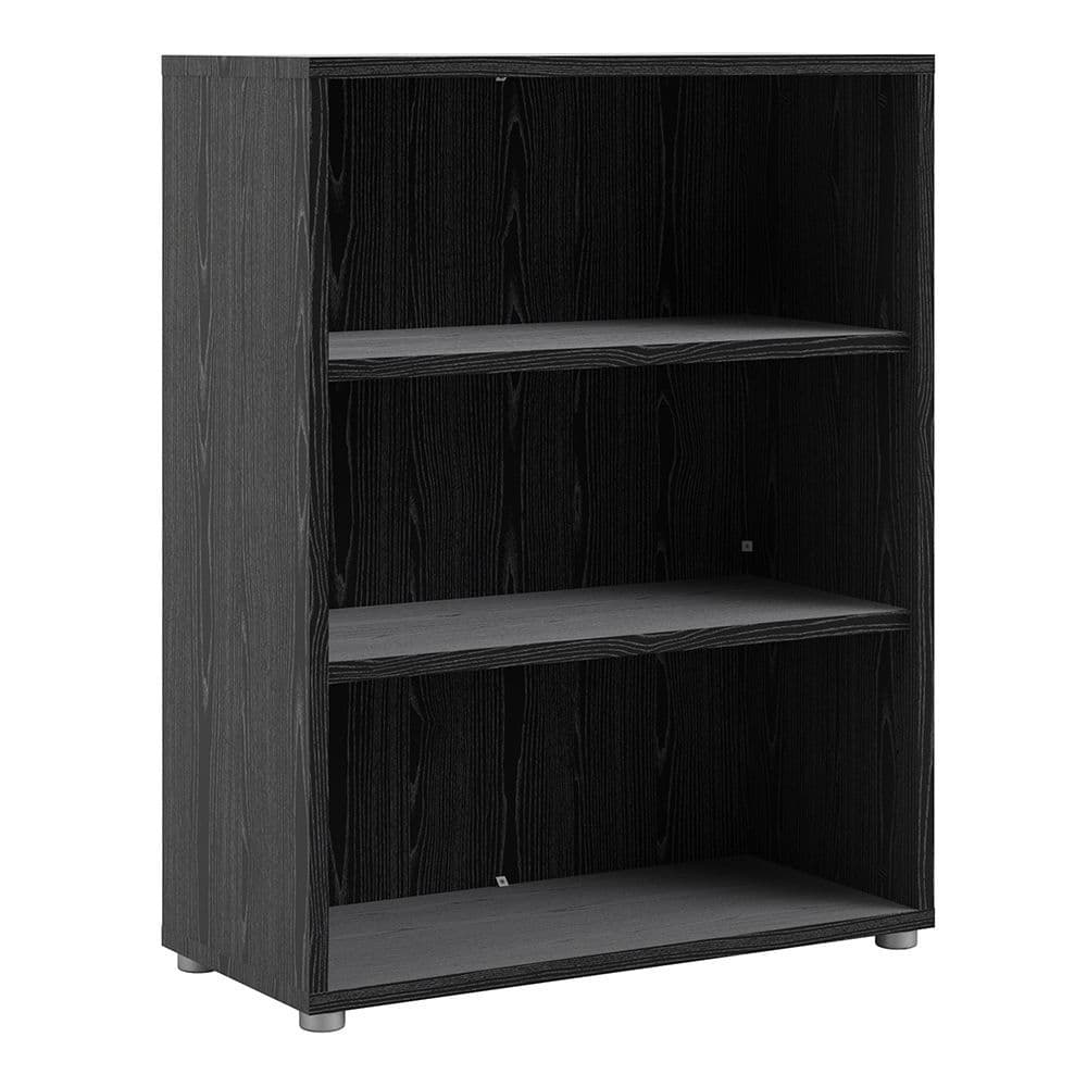 Business Pro Bookcase 2 Shelves in Black woodgrain